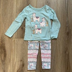 EUC The Children’s Place 2T llama matching set